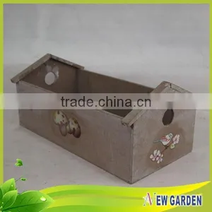 Modern Outdoor White Wood Planter,House Shape Flower Pot thumbnail-4