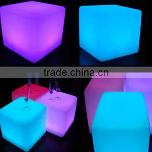 RGB Color Change Night Club & Party LED Cube Stool Lamp thumbnail-1