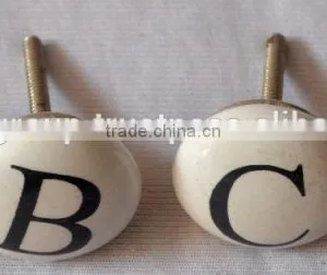 Latest Design Fine Hand Painted Alphabetic Door Knobs thumbnail-2