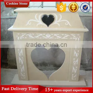 Cheap Carved Natural Stone Marble Fireplace Hearth thumbnail-1