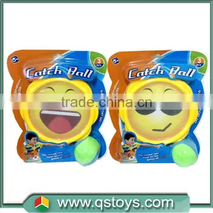Emoji Smiley Face Stick Catch Ball Racket Toy thumbnail-1
