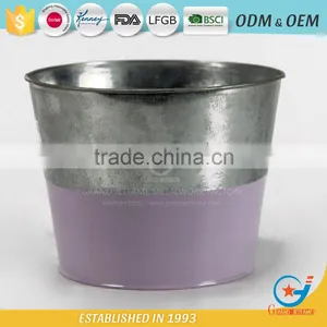 Galvanized Metal Decorative Planters Outdoor Decorative Beautiful Plant Pots thumbnail-1