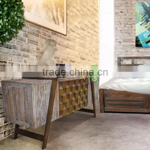 Buffet Modern Style For Living Room With Teak Wood Sloping Legs Model Arizona, Two Tone Color thumbnail-1