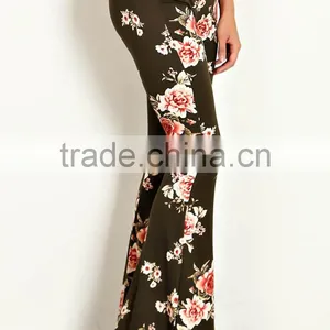 Casual Clothes 95% POLYESTER 5% SPANDEX FLORAL PRINT PALAZZO KNIT PANTS Wide Leg Trousers Fashion thumbnail-4