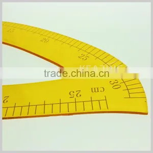 Factory OEM Making Durable Yellow Plastic Tailor Curve Ruler for Sewing Design thumbnail-2
