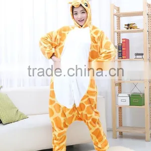 Flannel Cartoon Adult Animal Jumpsuit Animal Pajamas Jumpsuit Giraffe Design thumbnail-1