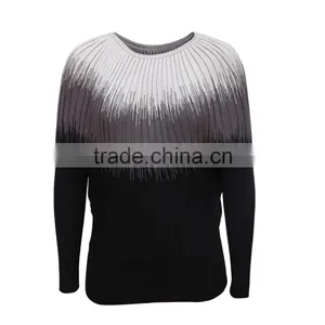 Ladies' Dip-dye Knitted Jumper With Batwing Sleeves thumbnail-1