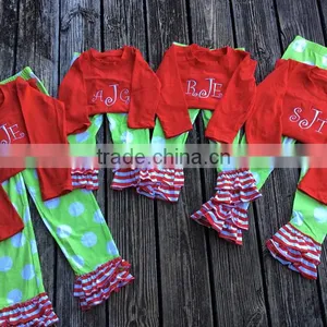 2017 Spring/Fall Wholesale Boutique Baby Outfits Latest Design Christmas Family Boutique Sleeping Children Pajamas thumbnail-1