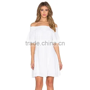 Good Quality Silk Chiffon Dress Patterns Ladies White Backless Short Dress thumbnail-1