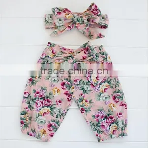 High Quality Baby Kids Harem Shorts Floral Cotton Baby Shorts Boutique Shorts Wholesale Girls thumbnail-5