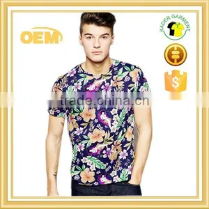 Custom All Over Sublimation Printing Floral t Shirts for Men thumbnail-1