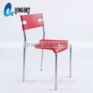 LS-4015 Low Price Modern Dining Room Plastic Chair With Low Back Fancy Wholesale Stacking Chair thumbnail-5