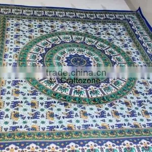 Hippie Tapestry Mandala Tapestry Color White thumbnail-3