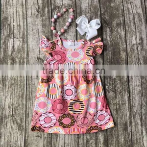 Summer Baby Girls Outfits Children Doughnut Cotton Dress Girls Lace Ruffle Boutique Dress Cute Dress Matching Accessories thumbnail-1