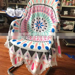 Super Soft Wholesale Round Beach Blanket Wholesale thumbnail-1