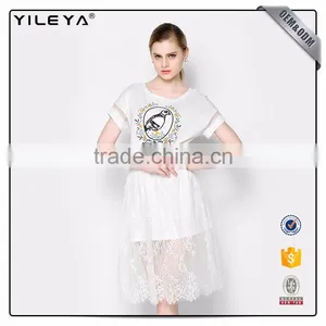 Elastic Waist Floral-Printing Sexy Knee Length Dresses thumbnail-4