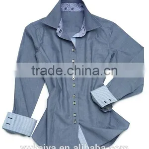 2015 Slim Fit Latest Shirt Design for Women Cotton Fabirc thumbnail-1