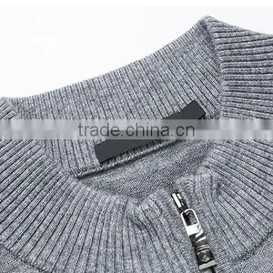 2017 Mans Custom Cashmere Pullover Zipper Open Jacquard Sweater With Low Price thumbnail-4
