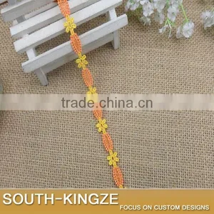 Water Soluble Sewing Guipure Embroidered Flower Scalloped Venice Lace Trim Ribbon Applique Polyester Trimming Fabric thumbnail-3