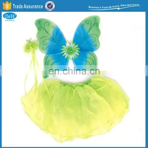Green Butterfly Wings Costumes Set With Flower Decorated thumbnail-1