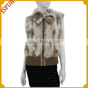 Fashion Natural Rabbit Fur Women's Vest thumbnail-1