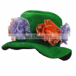 MCH-1174 Party Carnival Funny Velvet Wholesale Adult Green Flower Hat thumbnail-1