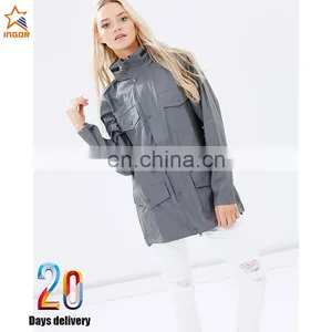 Wind Breaker Four Pocket Winter Leather Jacket Women thumbnail-5
