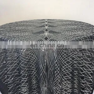 TC229A 80x80 Square Polyester Sequin Tablecloth Factory thumbnail-1