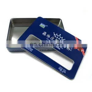 Rectangular Gift Tin Can With PET Window thumbnail-1