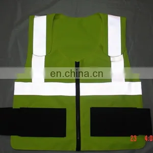 Hi Vis Safety Reflecting High Visibility Vest Fluo-yellow Reflective Vest Police Reflective Safety Vest EN20471 thumbnail-5