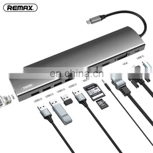 Remax Ru-u70 Hanmo Series Eleven In One Usb Type-c Adapter With Gigabit Network Docking Station For Laptop thumbnail-5