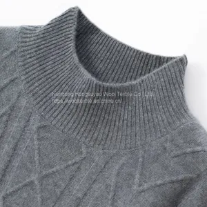Custom Fashion Black O-Neck Plain Knited Sweater for Men With Long Sleeve thumbnail-1