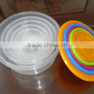 Popular 5 Pcs Set Round Plastic Food Storage Container / Plastic Food Storage Box thumbnail-2