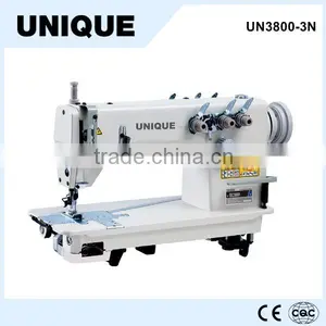 UN3800-3N High Speed Flat-bed 3-needle Chainstitch Sewing Machine thumbnail-1