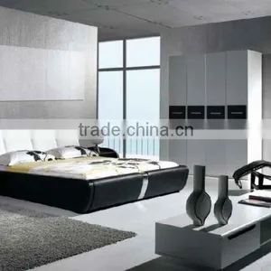 Decorative Modern Button King Size PU Leather Hotel Bed thumbnail-1