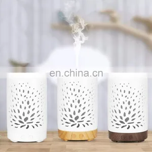 2021 New Copper Ultrasonic Aromatherapy Machine Essential Oil Wood Grain Cold Fog Humidifier thumbnail-2