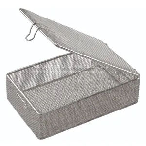 Fine-mesh Trays and Baskets Fine Mesh Basket With Snap-Closure Wire Baskets With Lids thumbnail-1
