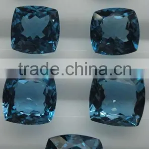London Blue Topaz Faceted Cushion thumbnail-1