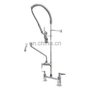 8inch Center Deck Mount Pre-Rinse With Wall Bracket and Add on Faucet With 12inch Spout thumbnail-2
