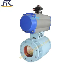 3 PC Pneumatic Ceramic Lined Ball Valve thumbnail-1