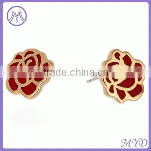 Wholesale Heart Shaped Pink Crystal Rhinestone Stud Earrings thumbnail-4