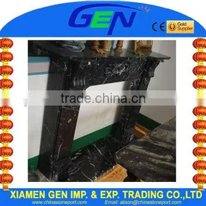 Natural Black Marble Fireplace Without Remote Control thumbnail-1