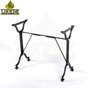 Classic Cross Legs Cast Iron Furniture Table Base & Frame Double Design Living Room Workshop Laundry Hospital Home Office Use thumbnail-3
