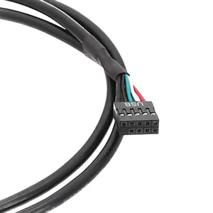 USB 2.0 9Pin Header Extension Cable Black Dual-Isolated Shielded Wire thumbnail-5