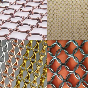 Copper Wire Mesh Panel for Interior Design & Space Dividers thumbnail-1