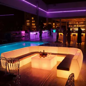 LED PE Plastic Portable Outdoor Commercial Bar Sofa Set With Illuminated Design for Night Club Lounge Modern Furniture thumbnail-4