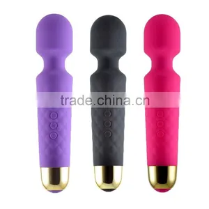 2016 New High Quality Full Silicone Strong Power Magic Wand Vibrator Sex Toys thumbnail-3