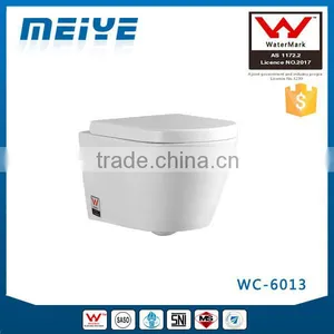 Wall Hung Toilet P-trap 180mm Round WC Pan for Concealed Cistern or Console Flushing Cistern WATERMARK WC-6013 Quality Choice thumbnail-1