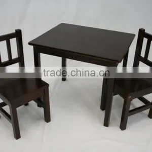 Solid Hard Wood Kids Table and 2 Chairs Set thumbnail-1