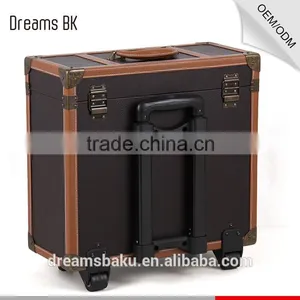 Professional Make-up Case, Hair Stylist Cosmetic Display Case With Trolley and Many Trays thumbnail-3